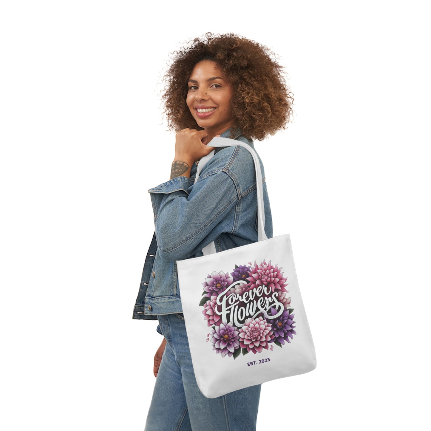 Tote Bag Medium, Amethyst Petal, Various Handle Colors