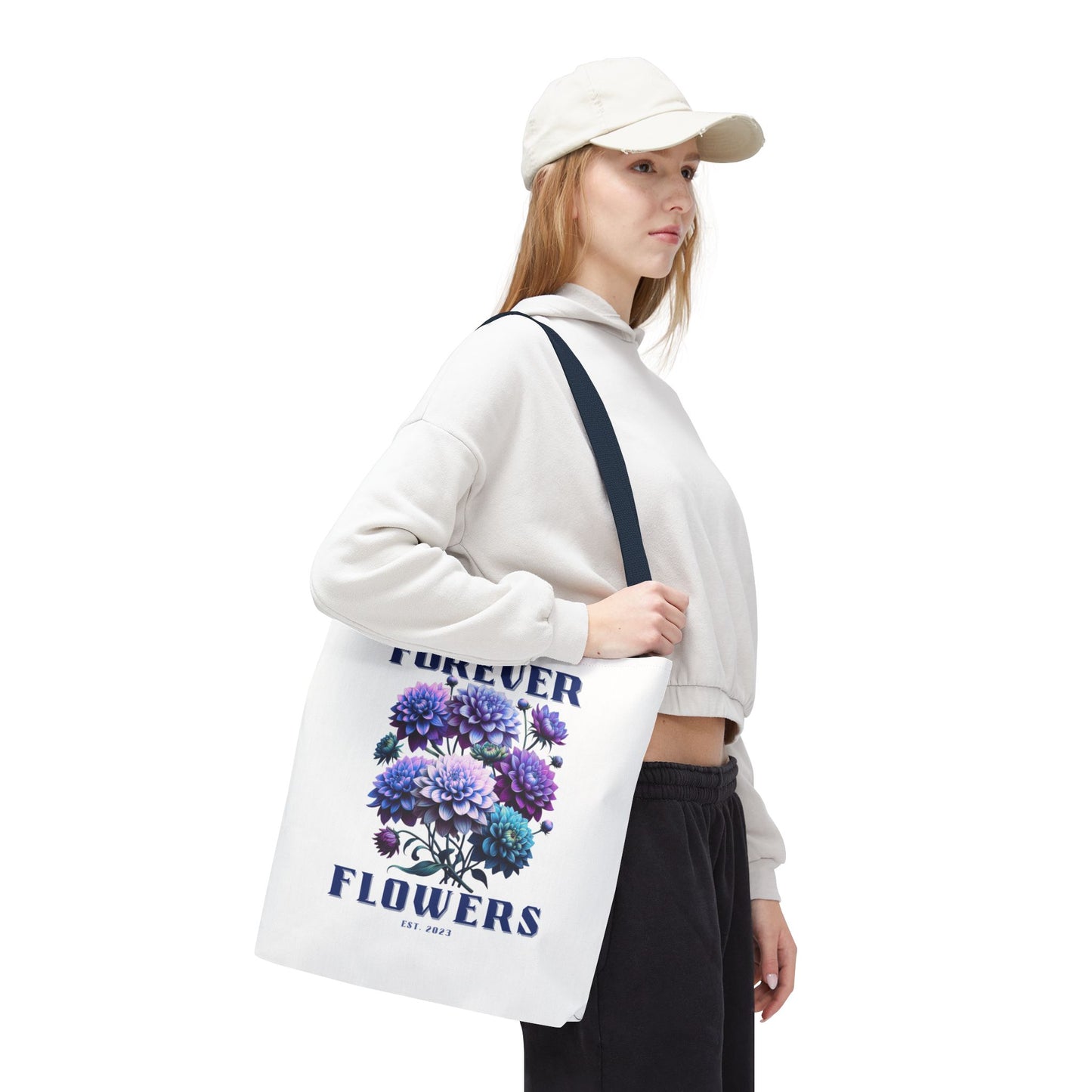 Tote Bag Medium, Royal Bloom, Various Handle Colors