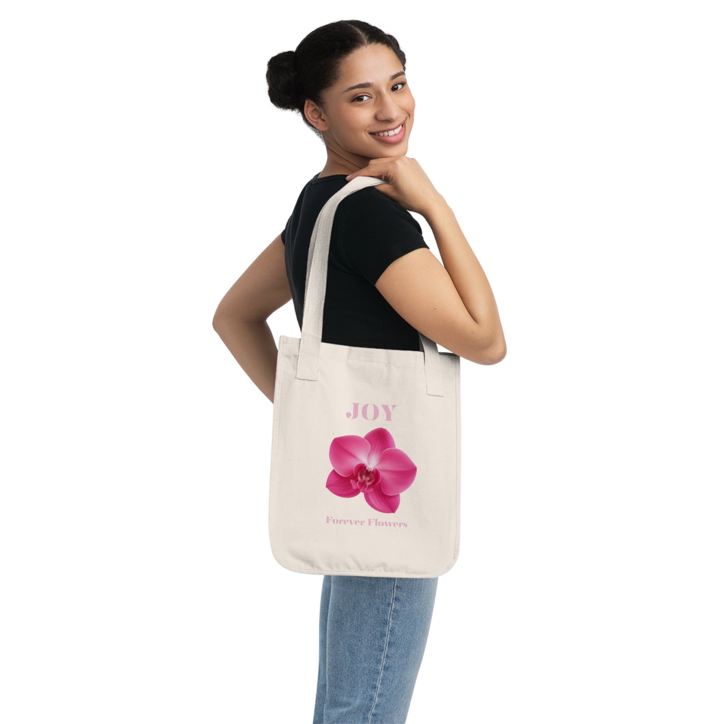 The Joy Organic Tote Bag | Orchid Collection Love Joy Gratitude