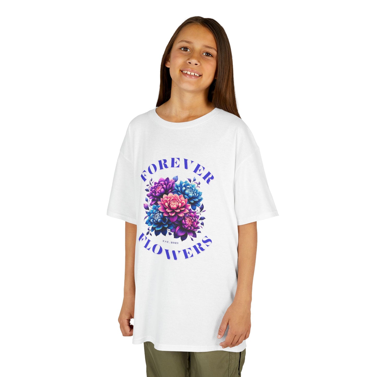 Kids Crew Neck Cotton Tee Celestial Bloom