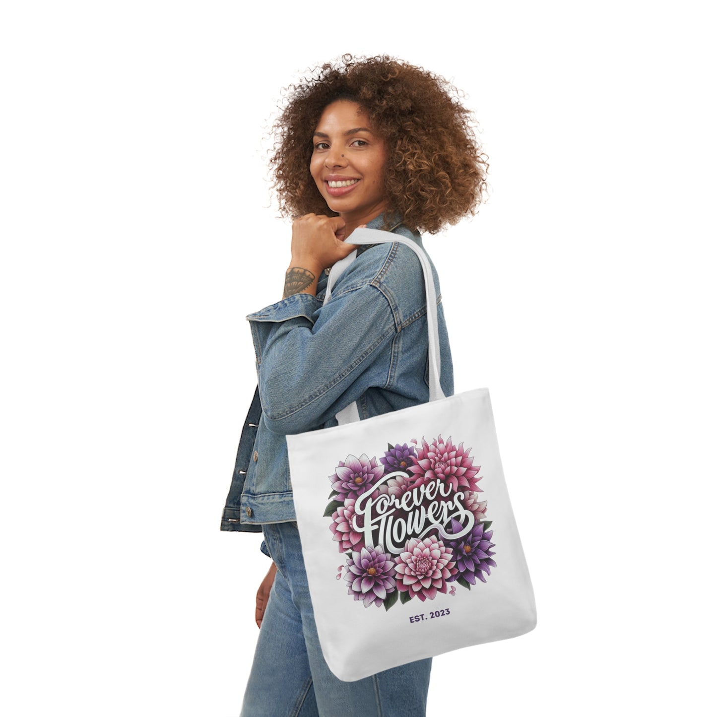 Tote Bag Large, Amethyst Petal, Various Handle Colors