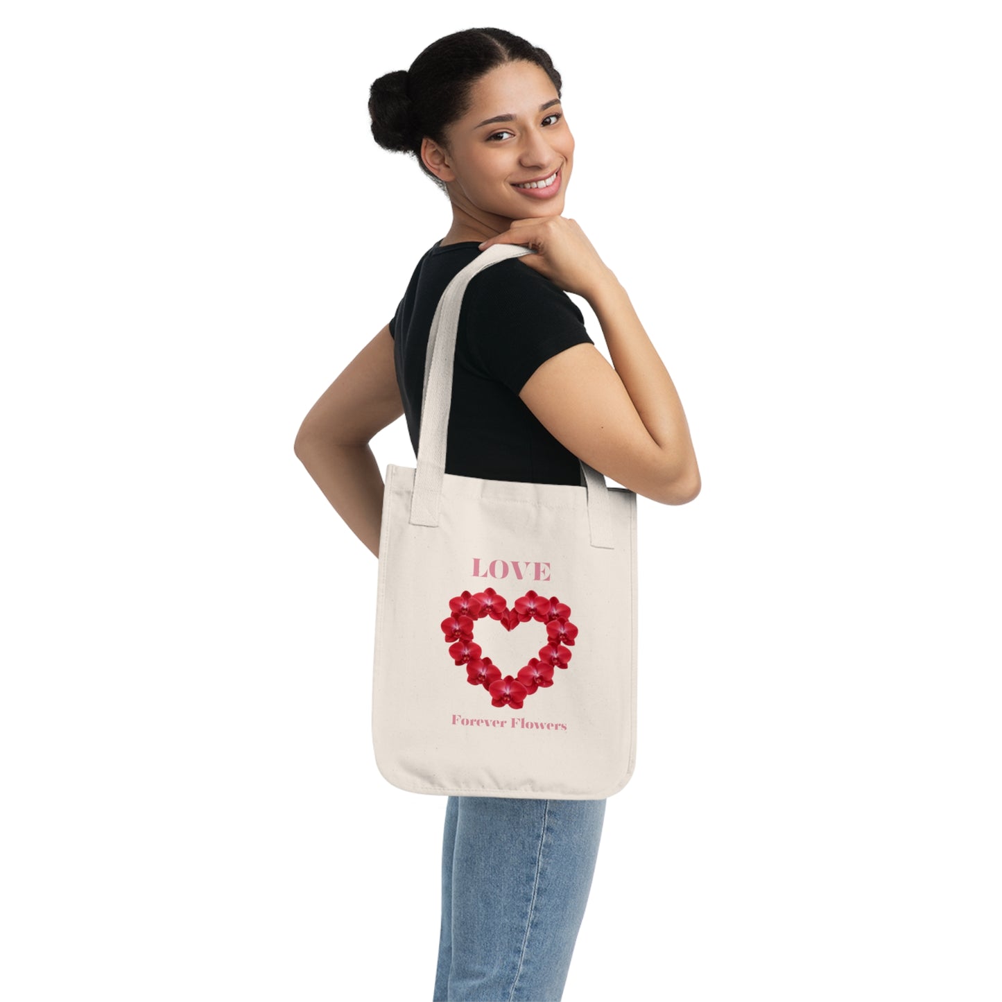 The Love Heart Organic Tote Bag | Orchid Collection Love Joy Gratitude
