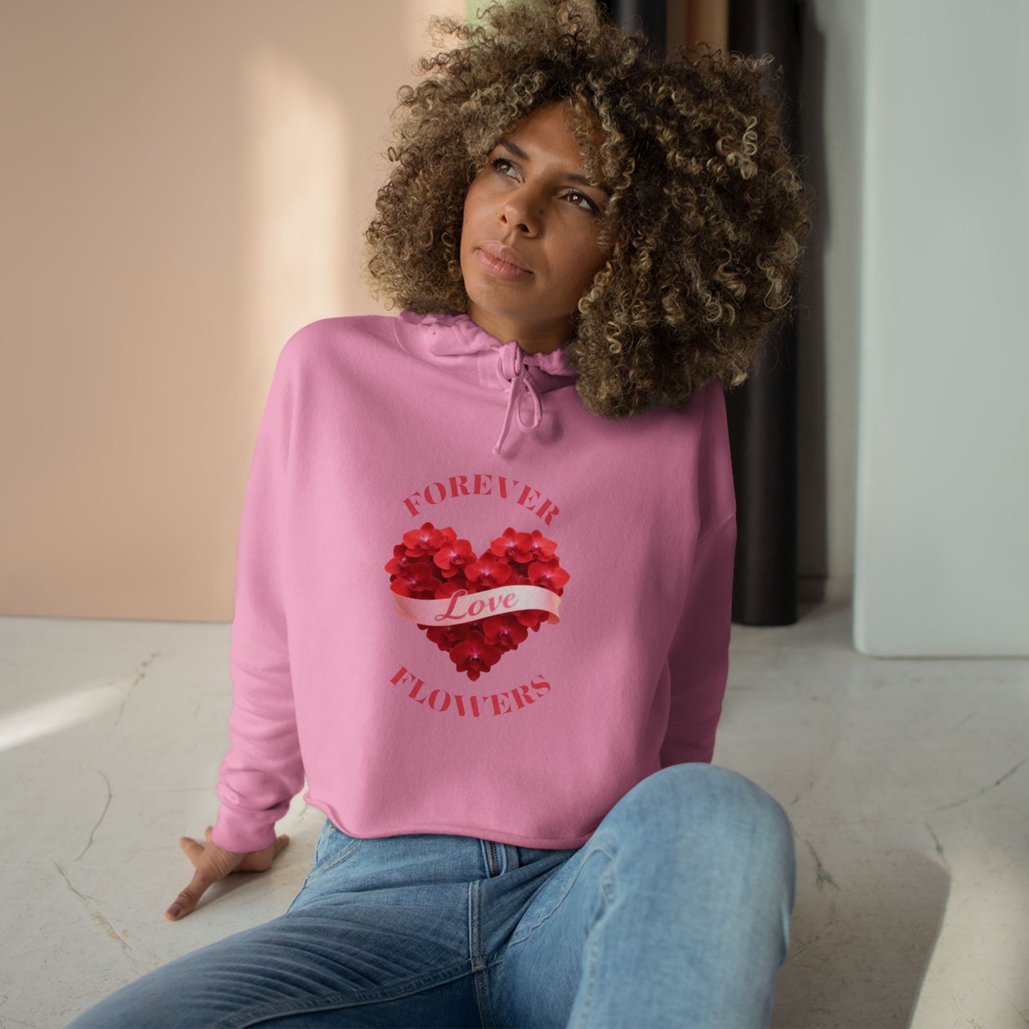 The Heart Full of Love Crop Hoodie | Orchid Collection Love Joy Gratitude