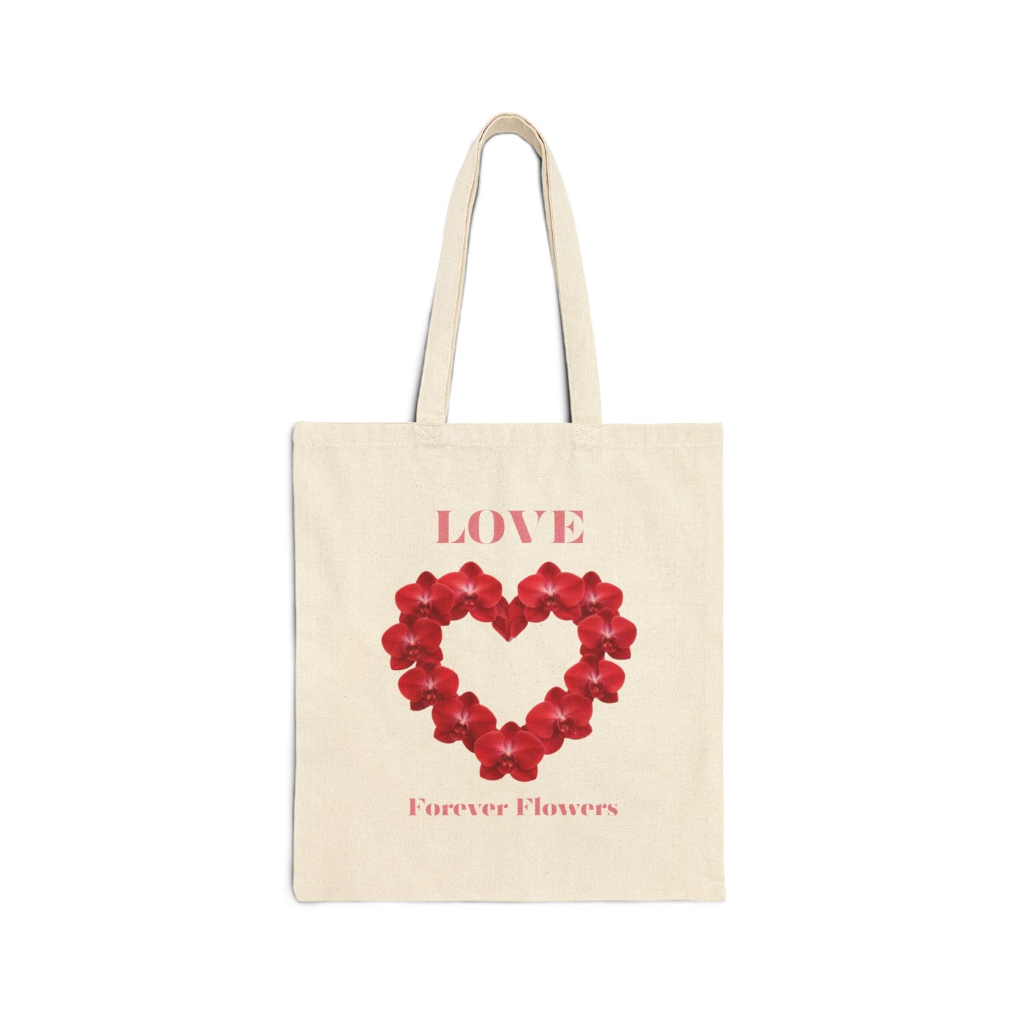 The Love  Heart  Cotton Tote | Orchid Collection: Love, Joy, Gratitude
