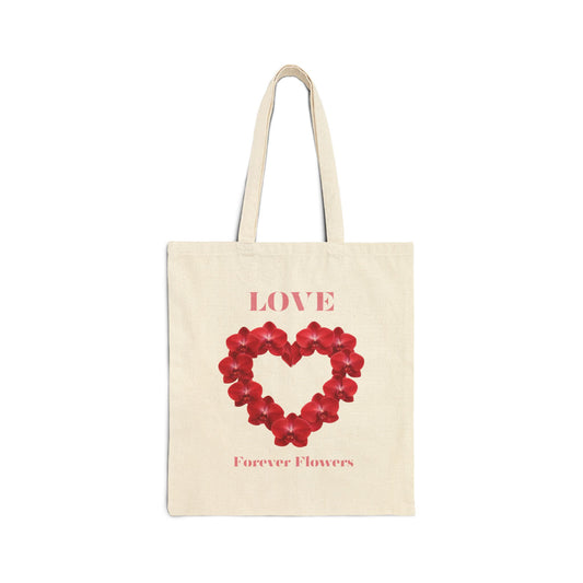 The Love  Heart  Cotton Tote | Orchid Collection: Love, Joy, Gratitude