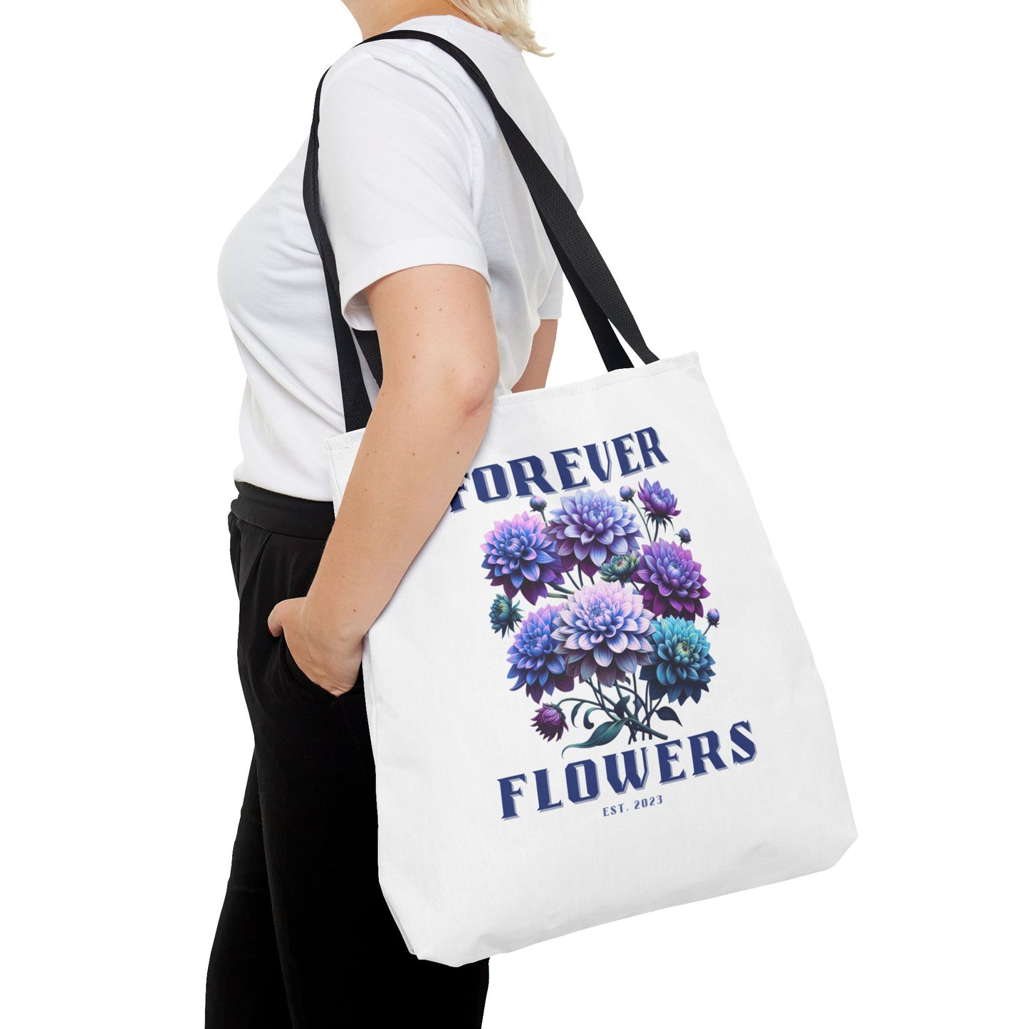 Tote Bag Large, Royal Bloom, Various Handle Colors