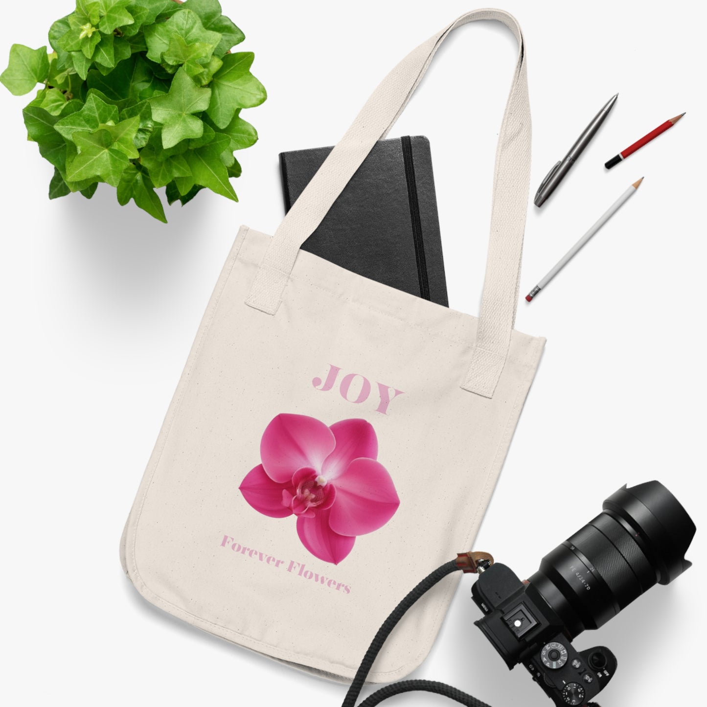 The Joy Organic Tote Bag | Orchid Collection Love Joy Gratitude