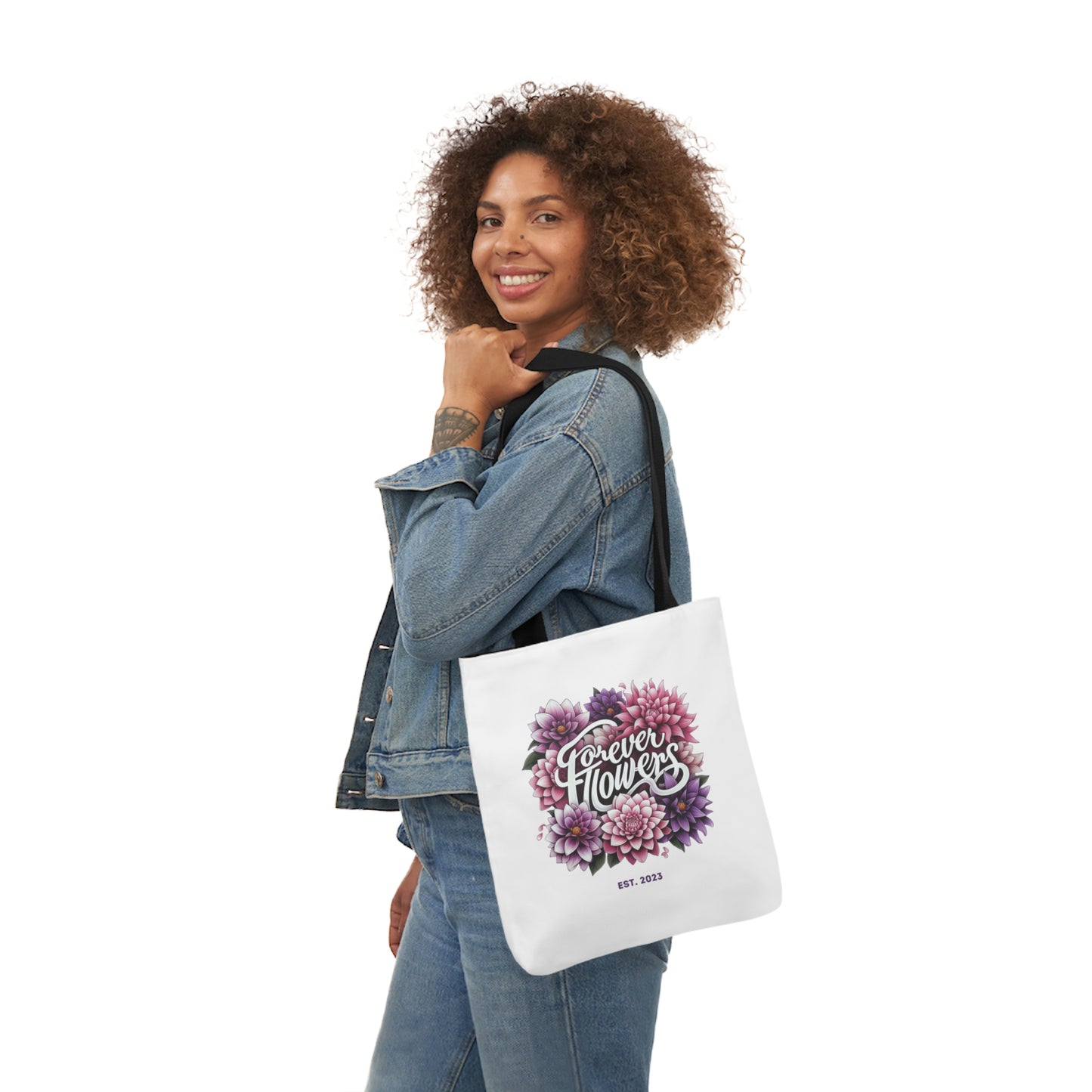 Tote Bag Small, Amethyst Petal, Various Handle Colors