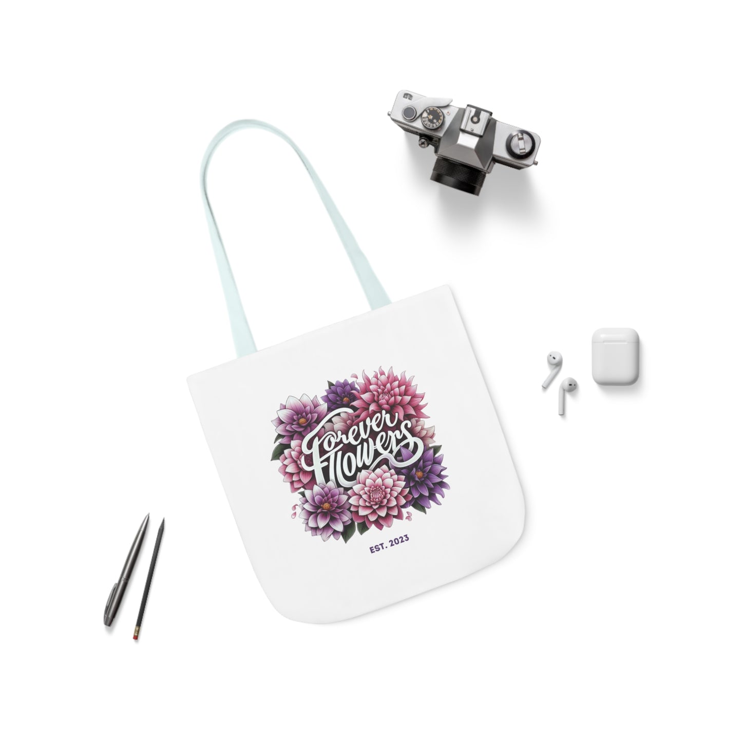 Tote Bag Small, Amethyst Petal, Various Handle Colors