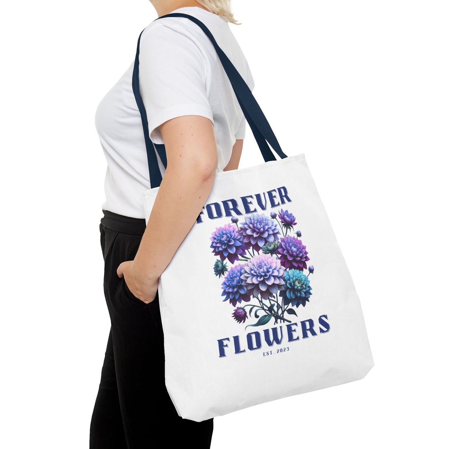 Tote Bag Large, Royal Bloom, Various Handle Colors
