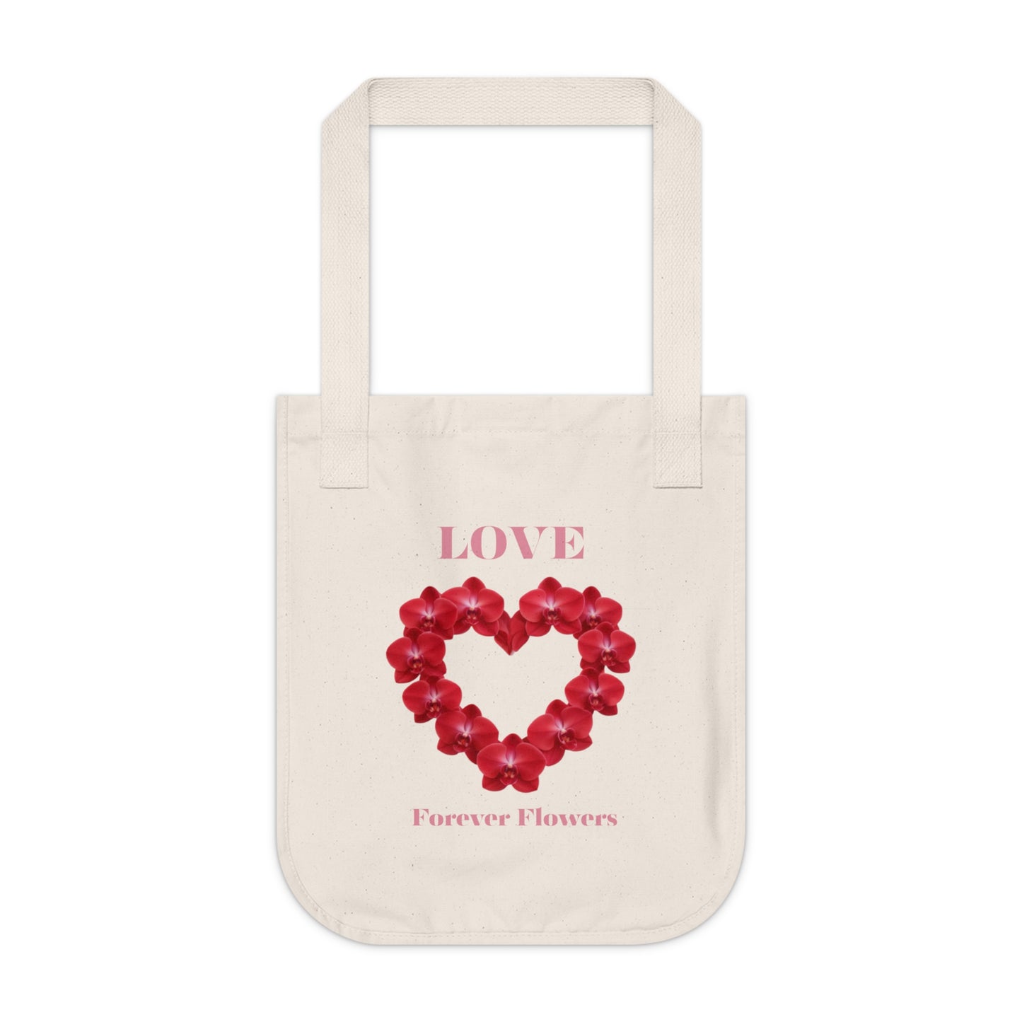 The Love Heart Organic Tote Bag | Orchid Collection Love Joy Gratitude