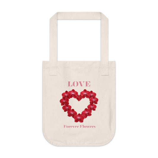 The Love Heart Organic Tote Bag | Orchid Collection Love Joy Gratitude