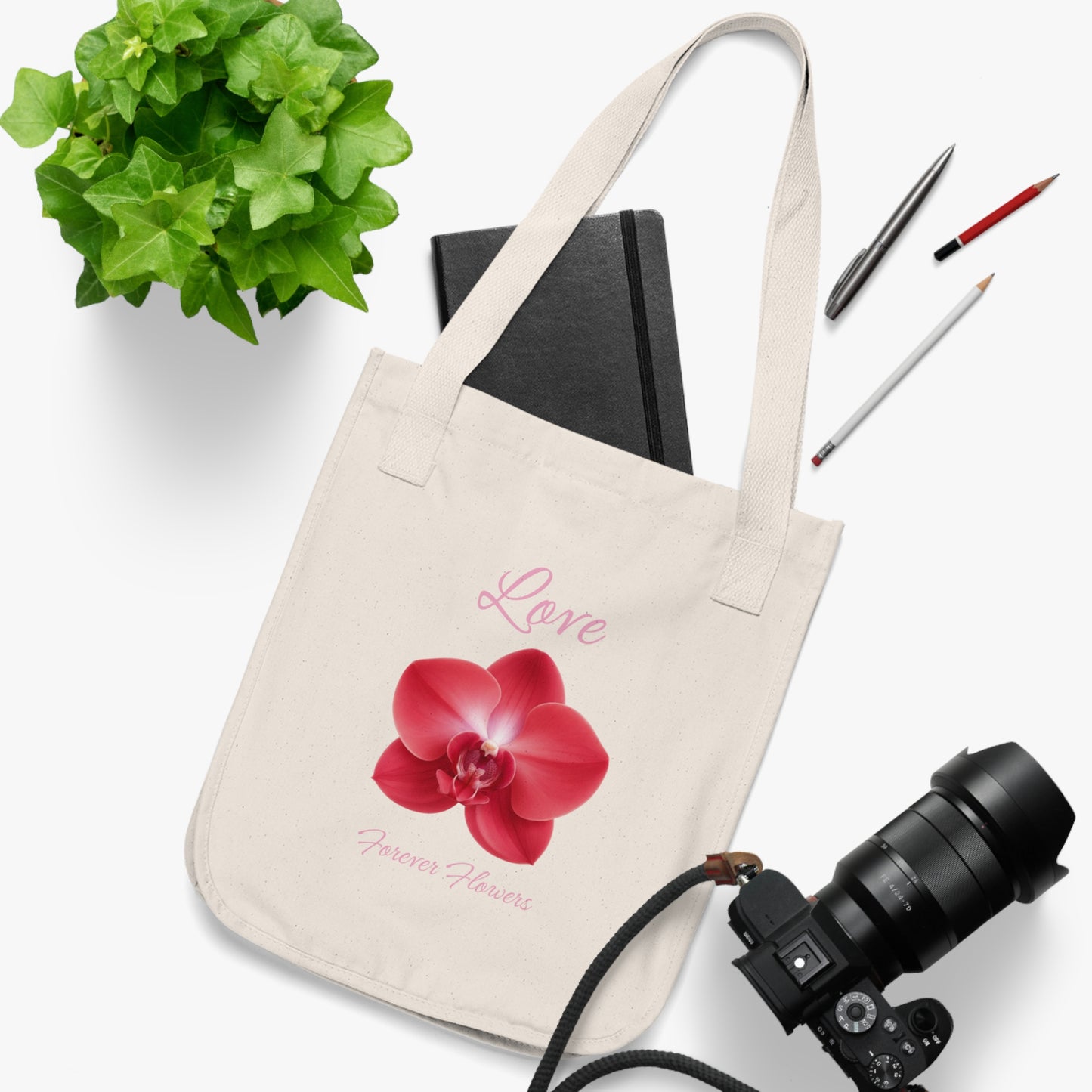 The  Love Organic Tote Bag | Orchid Collection Love Joy Gratitue