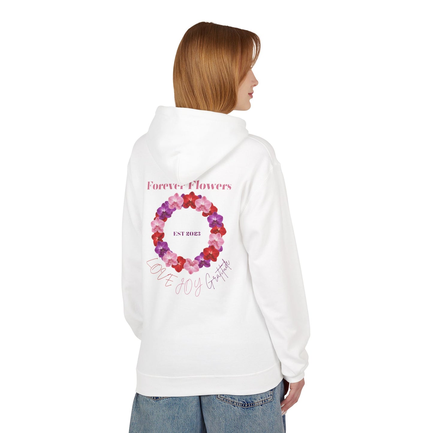 The Love Joy Gratitude Harmony Ring Hoodie | Orchid Collection Love Joy Gratitude