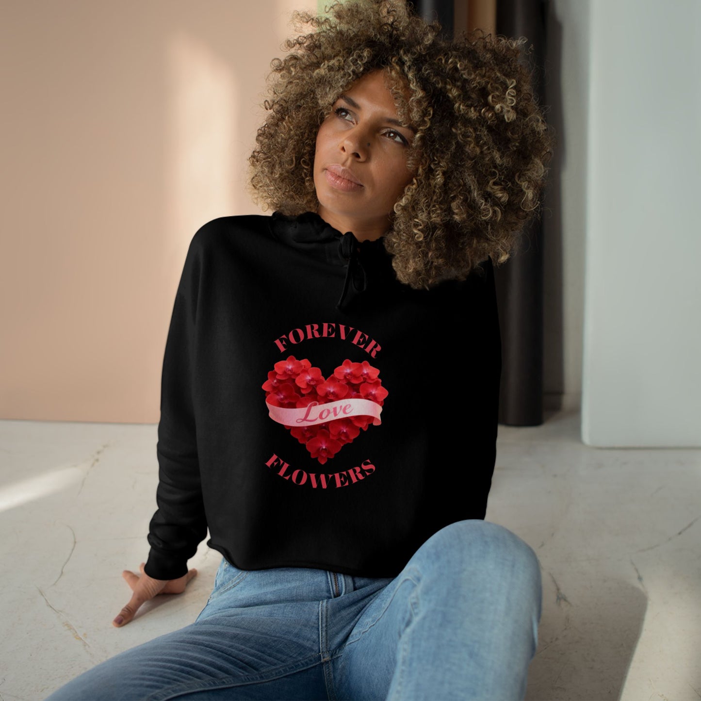 The Heart Full of Love Crop Hoodie | Orchid Collection Love Joy Gratitude