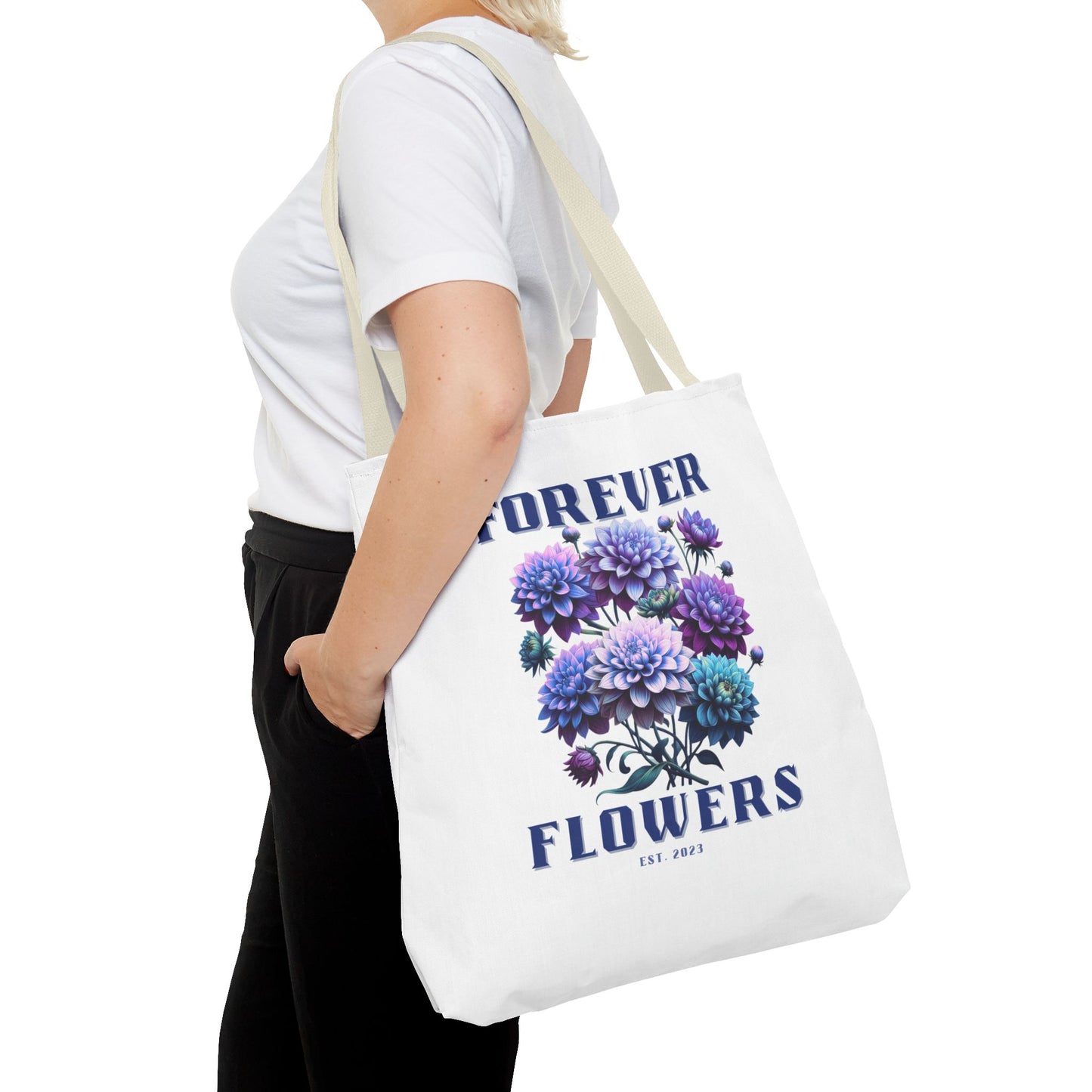 Tote Bag Large, Royal Bloom, Various Handle Colors