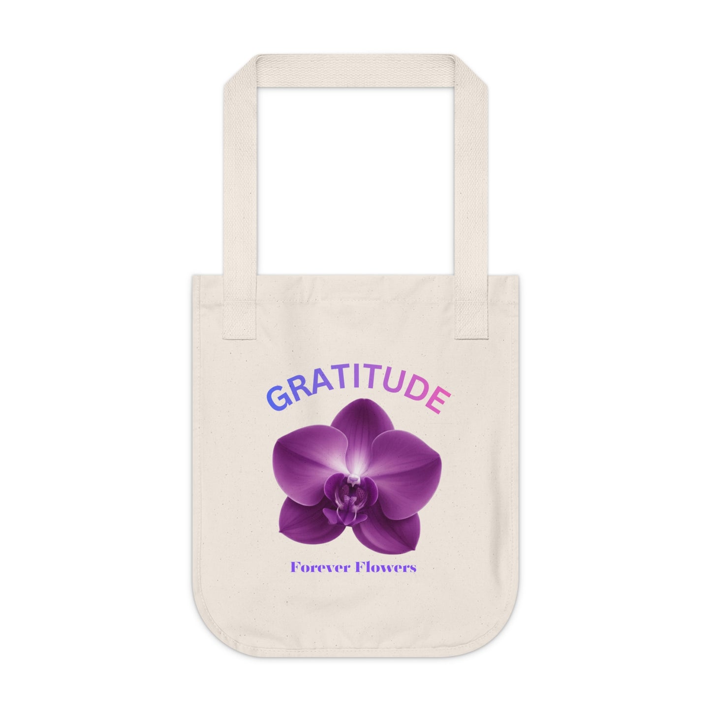 The Gratitude Organic Tote Bag | Orchid Collection Joy  Love Gratitude